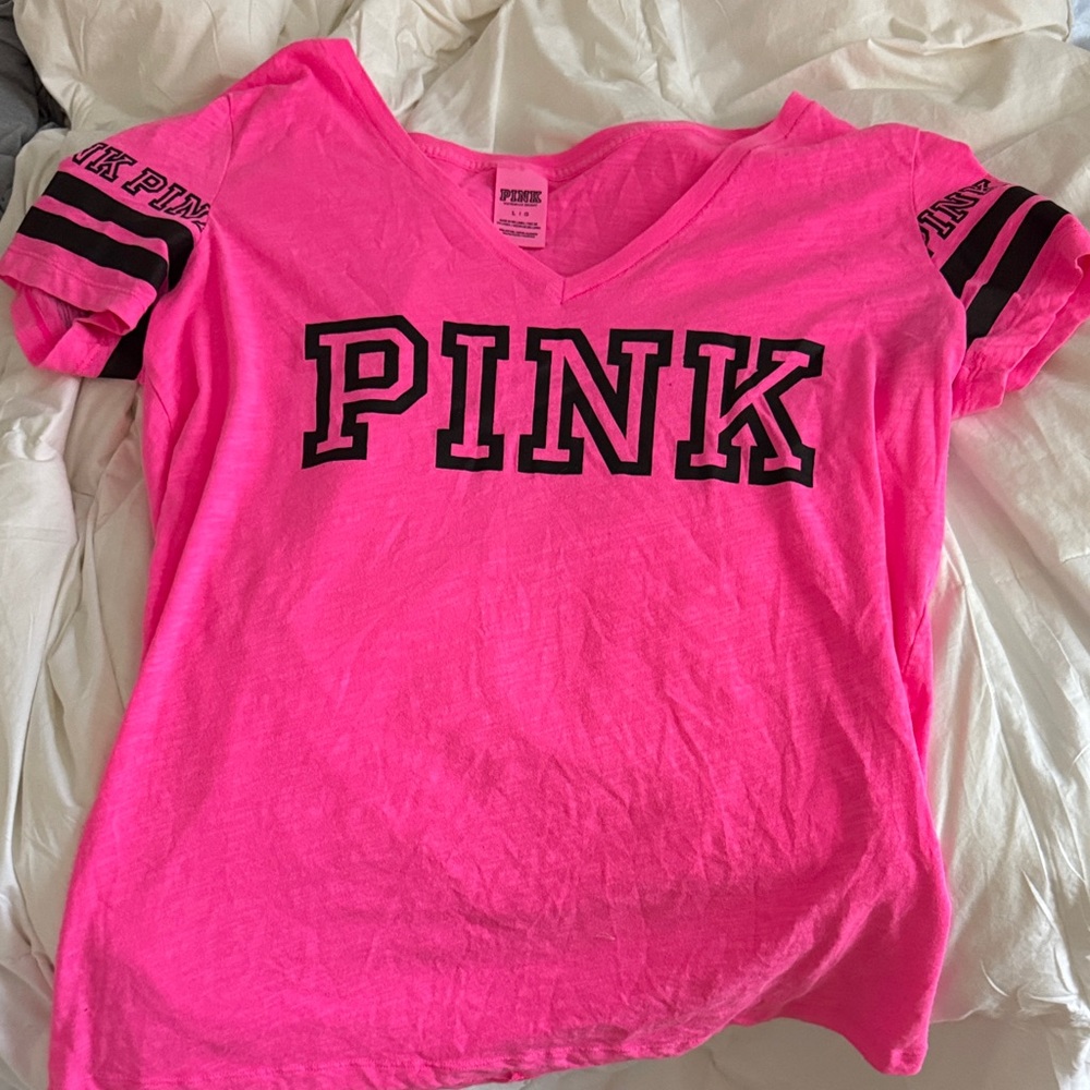 PINK Victoria's Secret Neon Pink Short Sleeve Tee